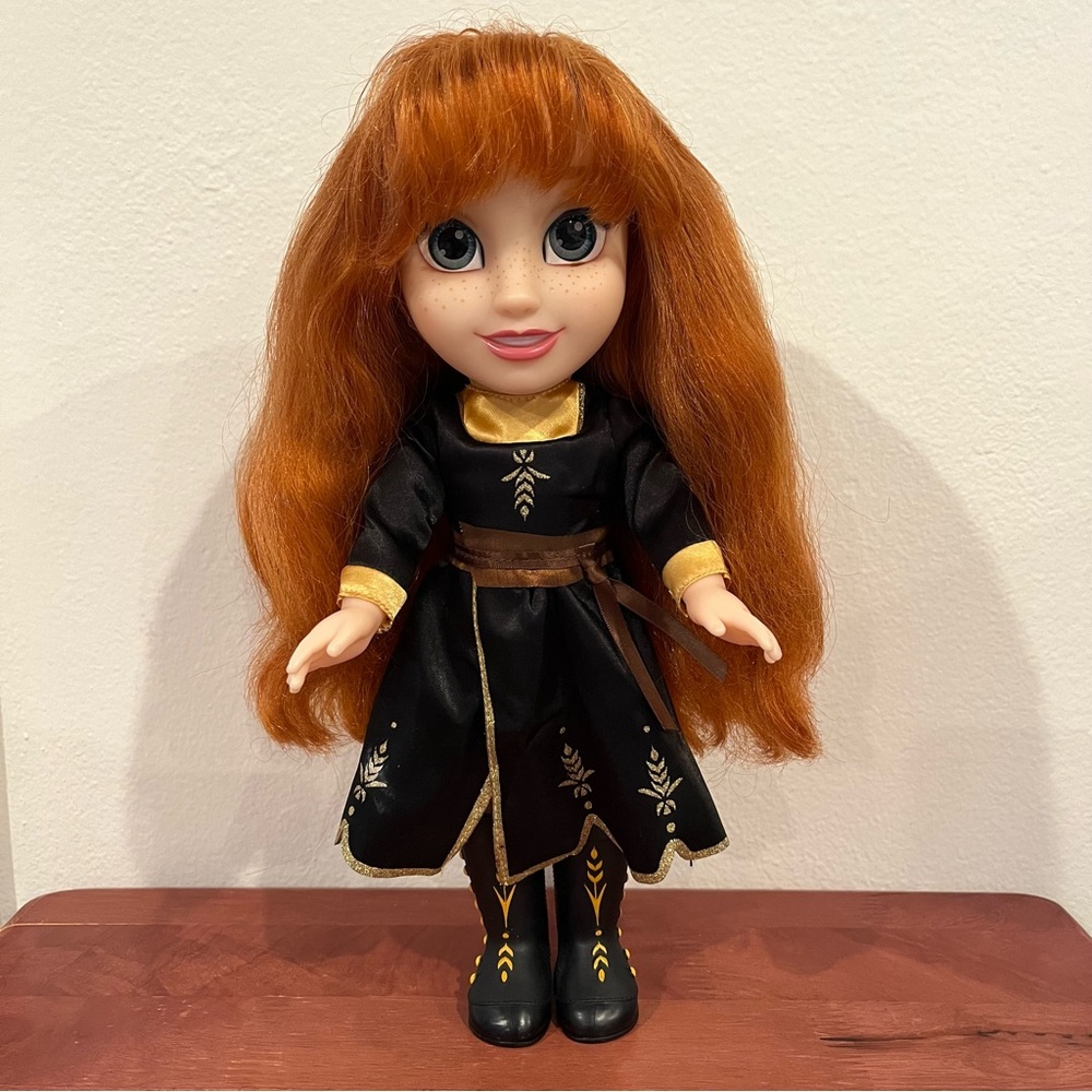 Disney Frozen 2 Princess Anna Toddler Doll in Black Dress 13.5-inch Tall
